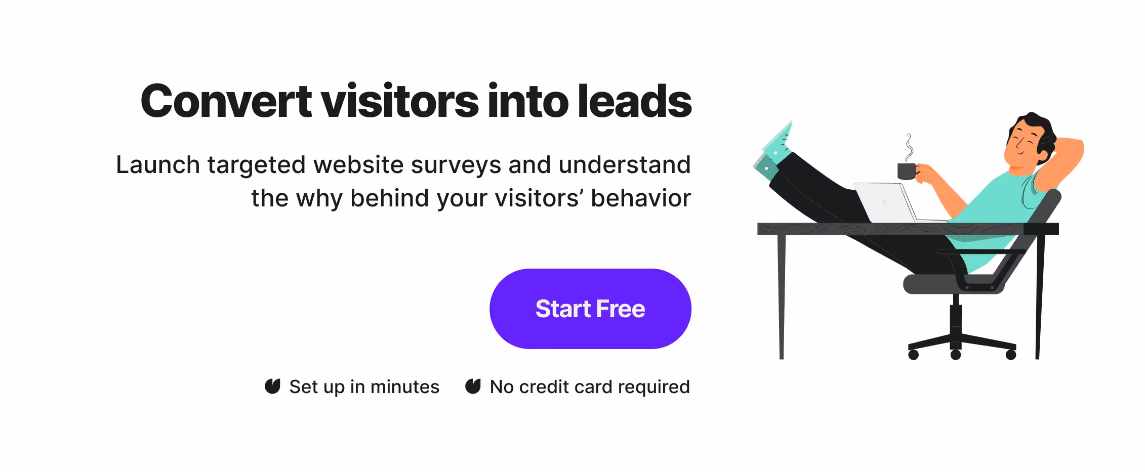 Convert visitors into leads with Survicate.