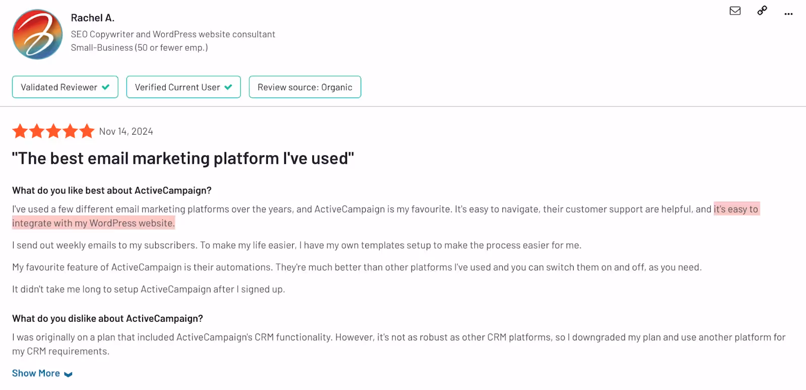 WordPress x ActiveCampaign integration review