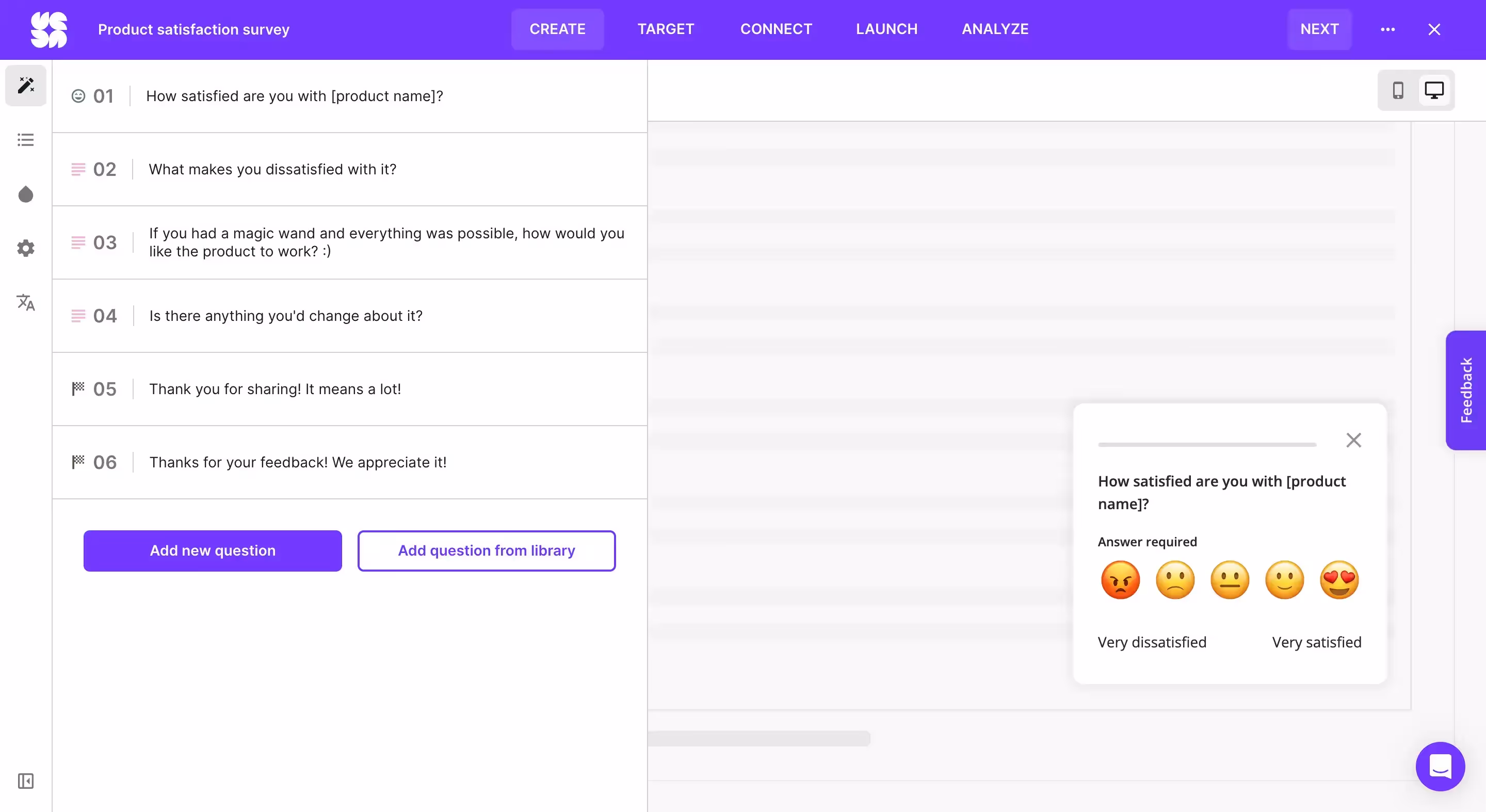Survicate: for connecting feedback with personalized communication