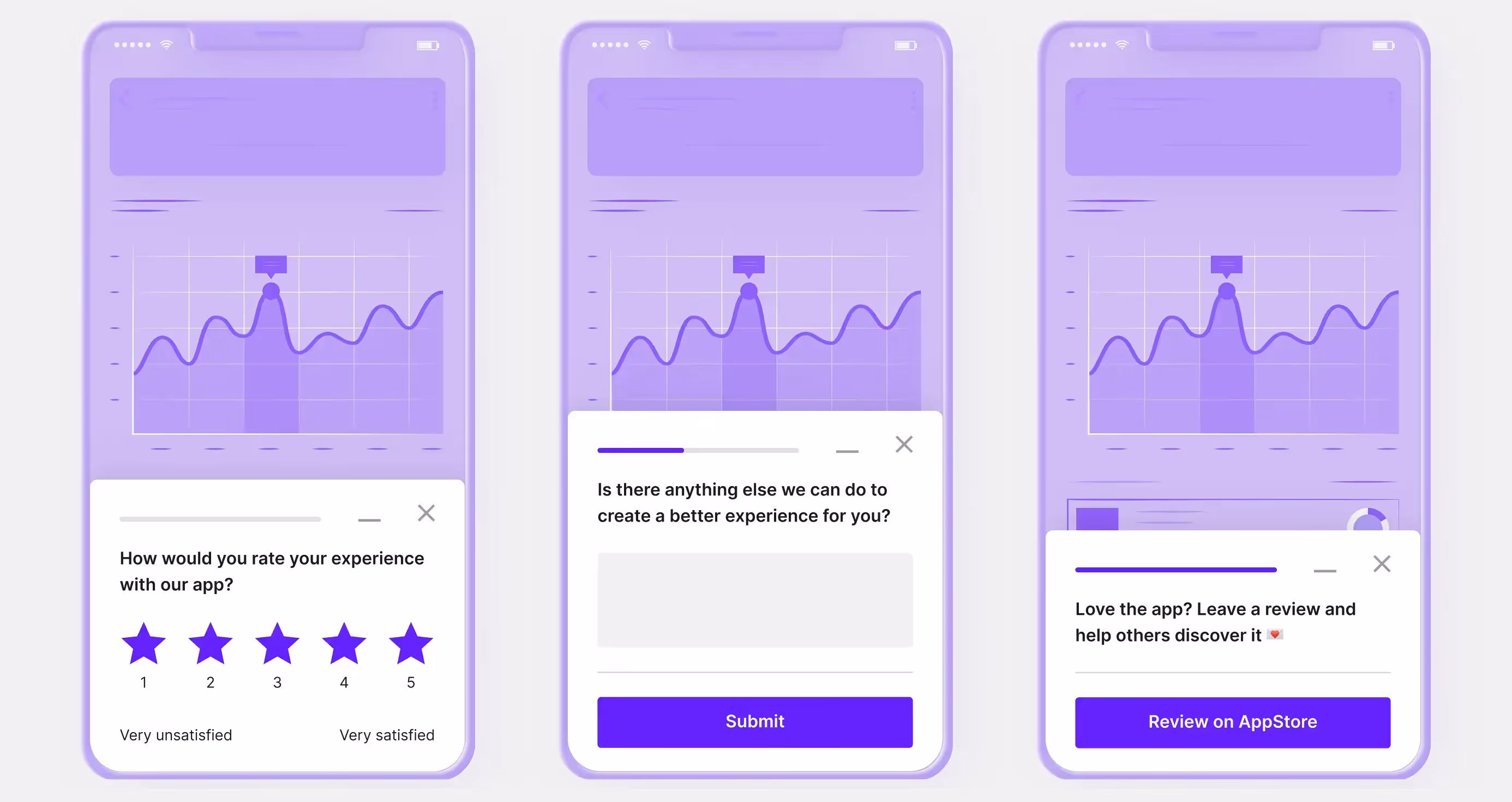 3 mobile surveys examples in Survicate