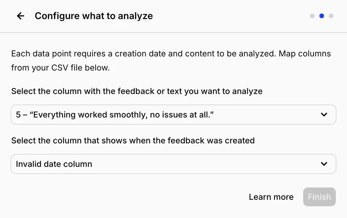 Mapping csv files in Dovetail
