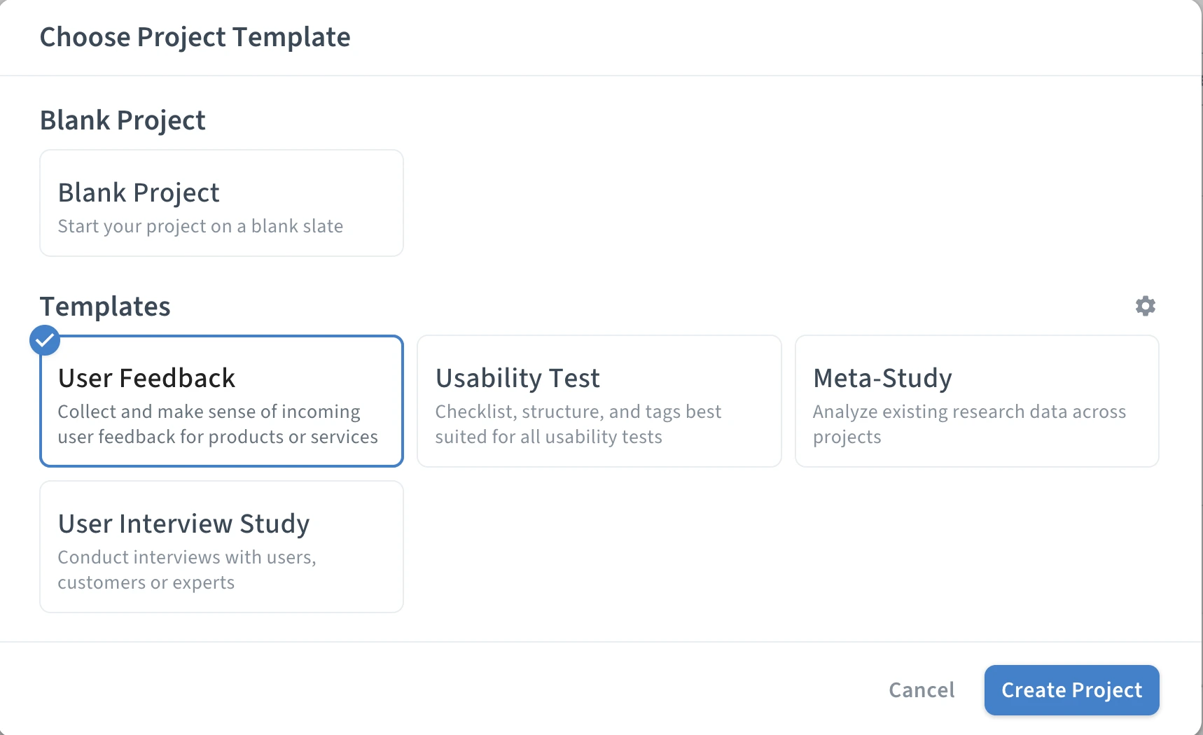 Creating a project in Condens
