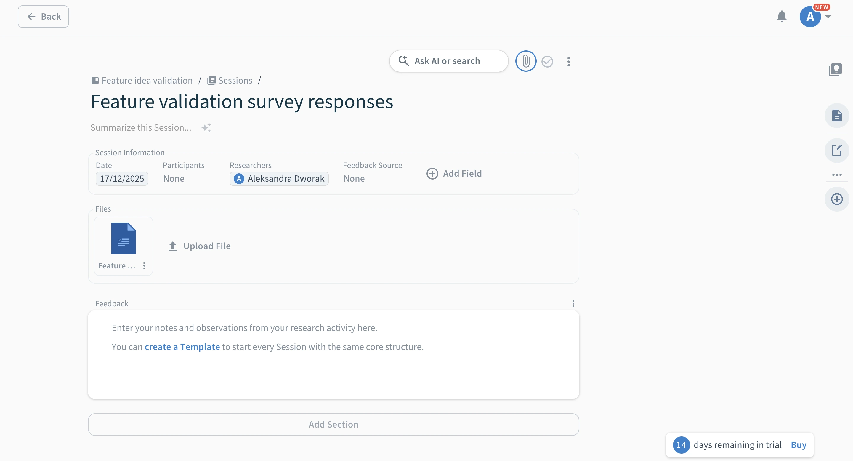 Adding research data into Condens