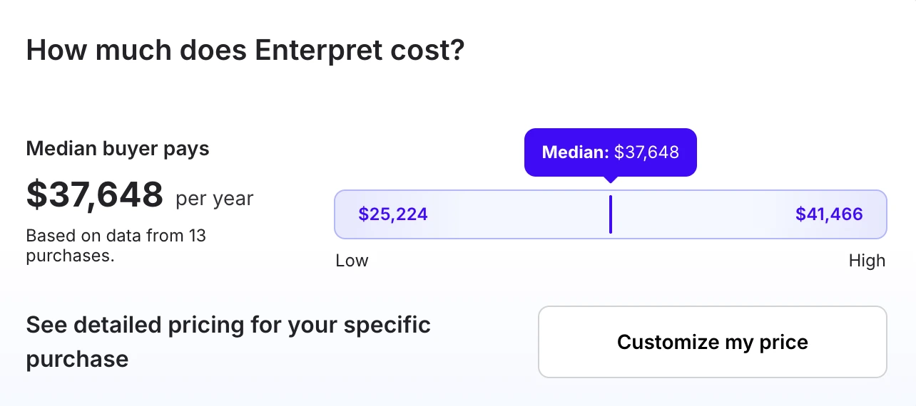 Enterpret's estimated costs