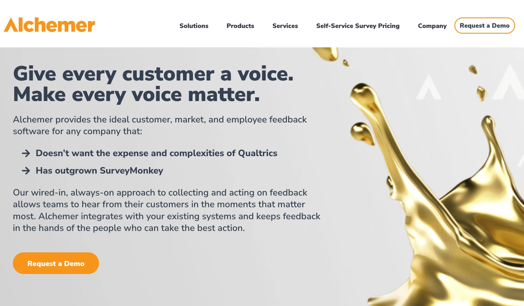 Alchemer's core product is a self-serving survey software
