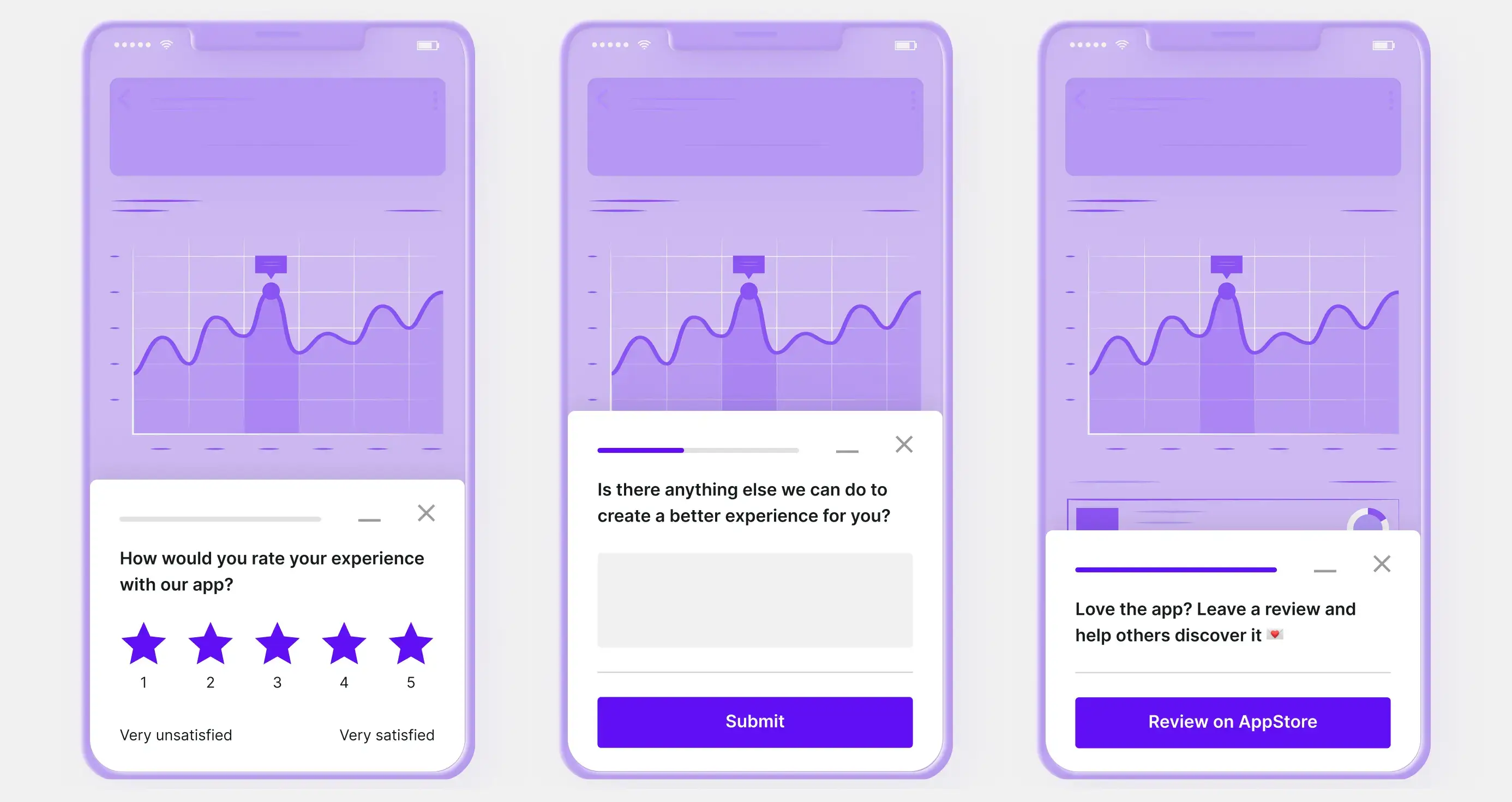 3 mobile surveys examples in Survicate