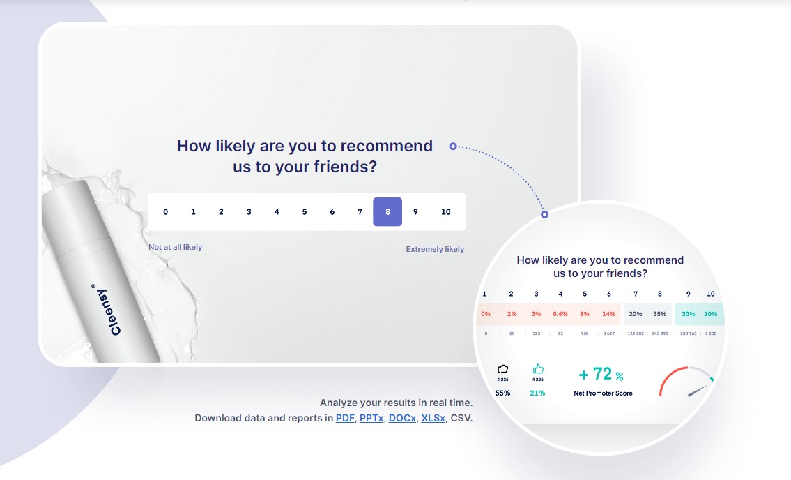 Customer feedback tools, Survio as a simple survey software