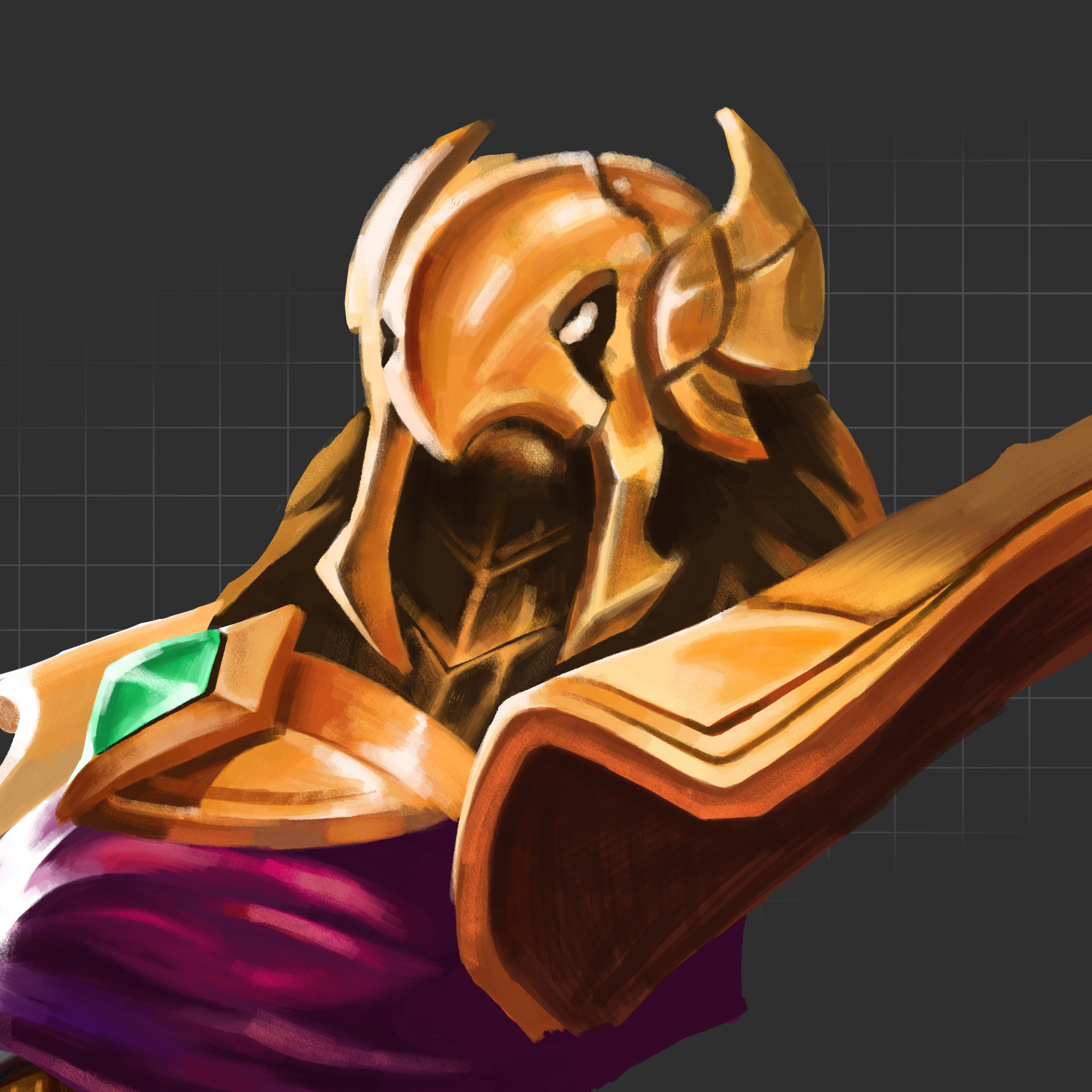 A digital painting of Azir — a character from League of Legends.