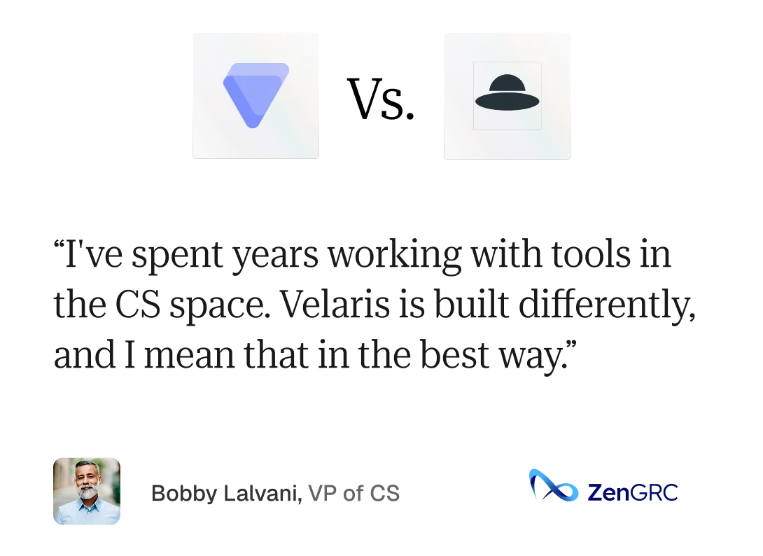 Velaris platform in list view with hovering dashboards