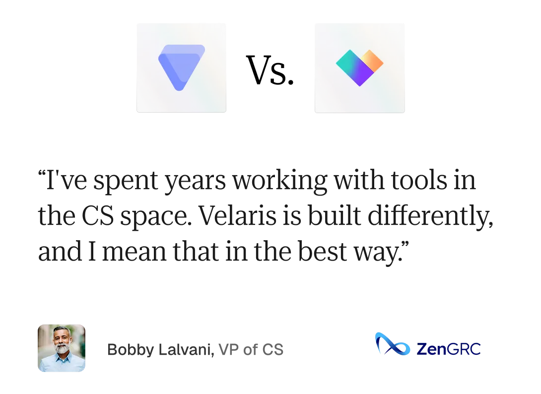 Velaris platform in list view with hovering dashboards