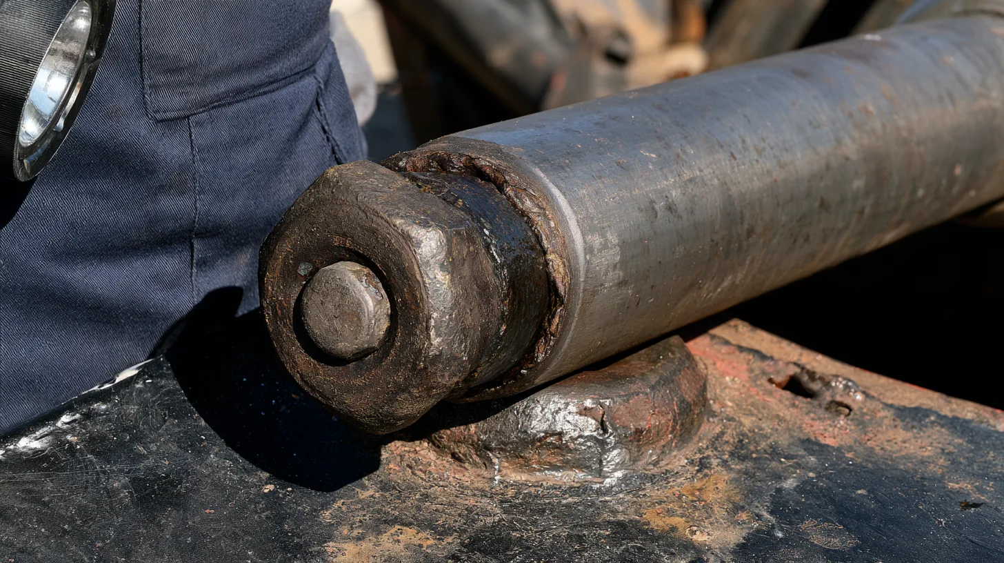 Heavily consumed zinc sacrificial anode on a propeller shaft, galvanic corrosion visible