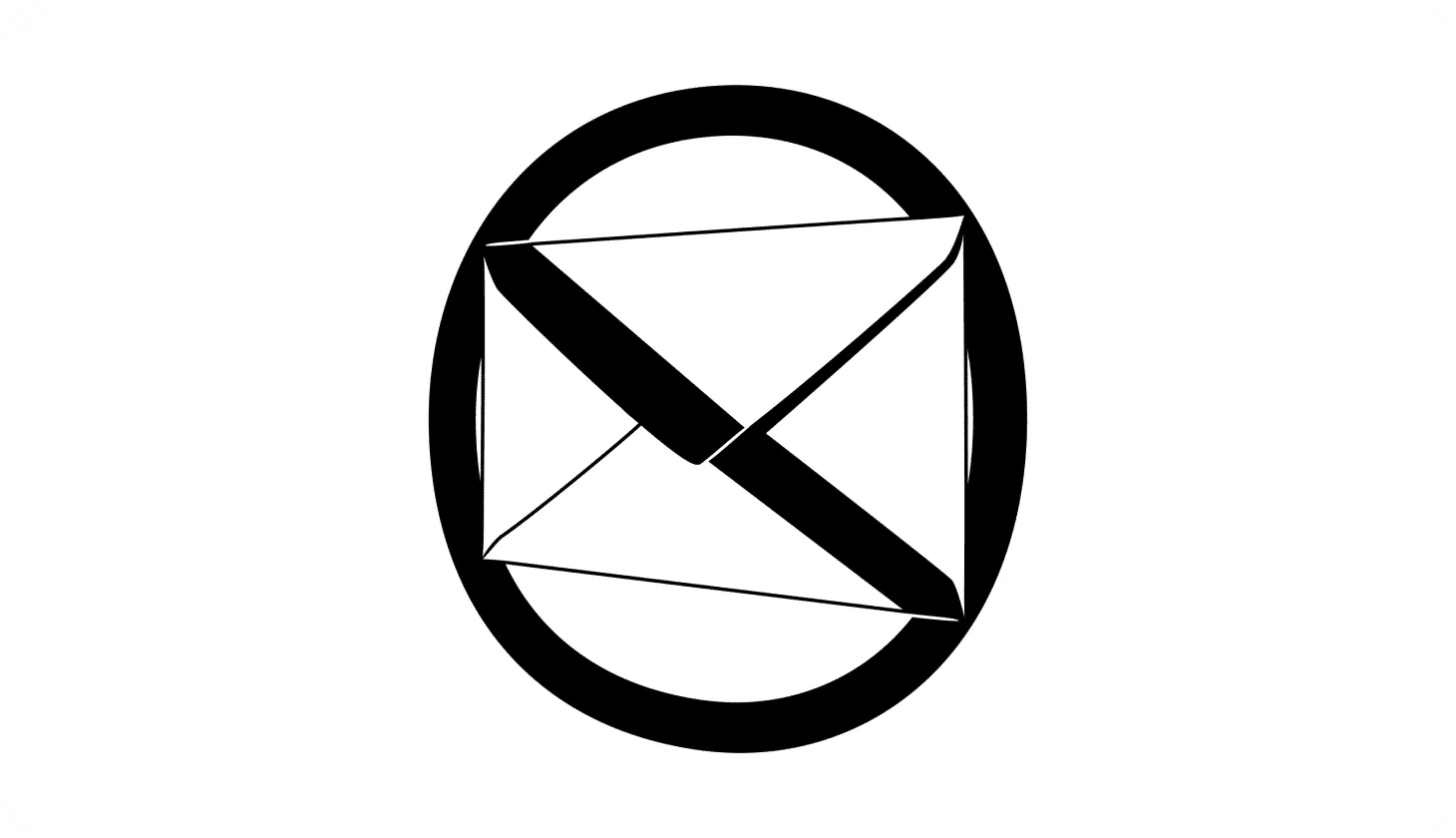 Illustration showing the prohibition sign on an email icon