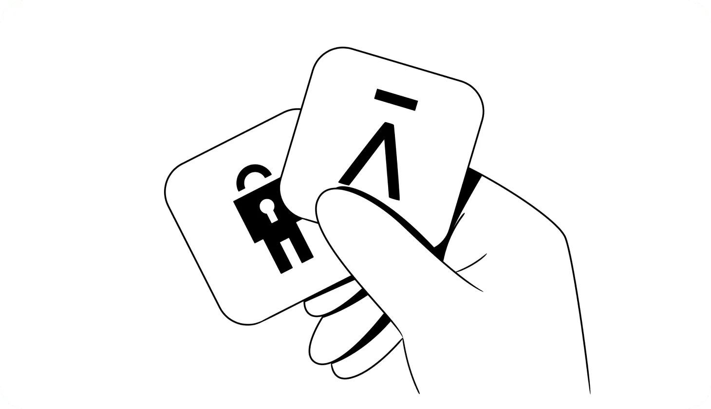 Illustration of a hand holding cards displaying the Aura and LifeLock logos