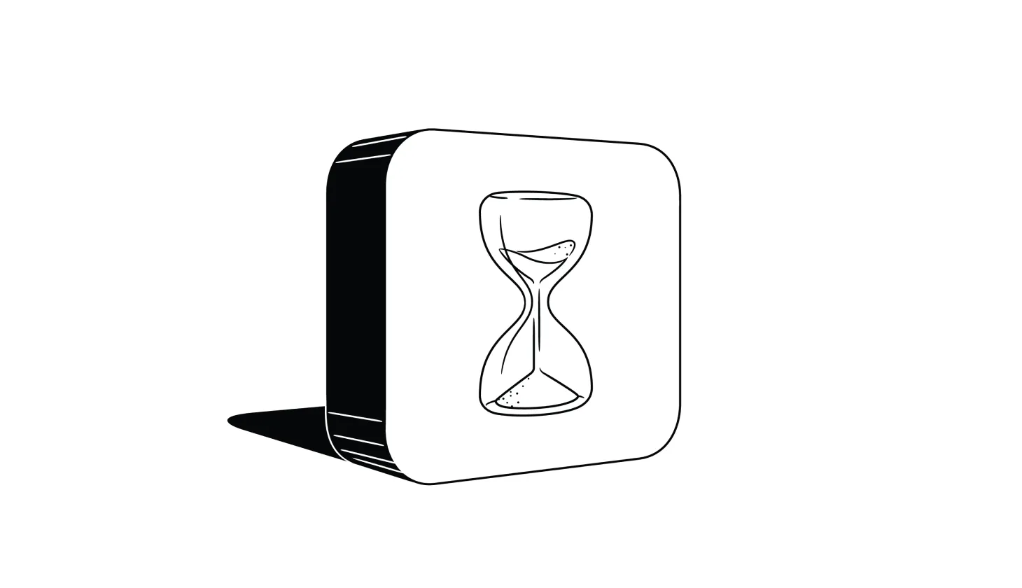 Illustration of an hourglass inside of an app symbol