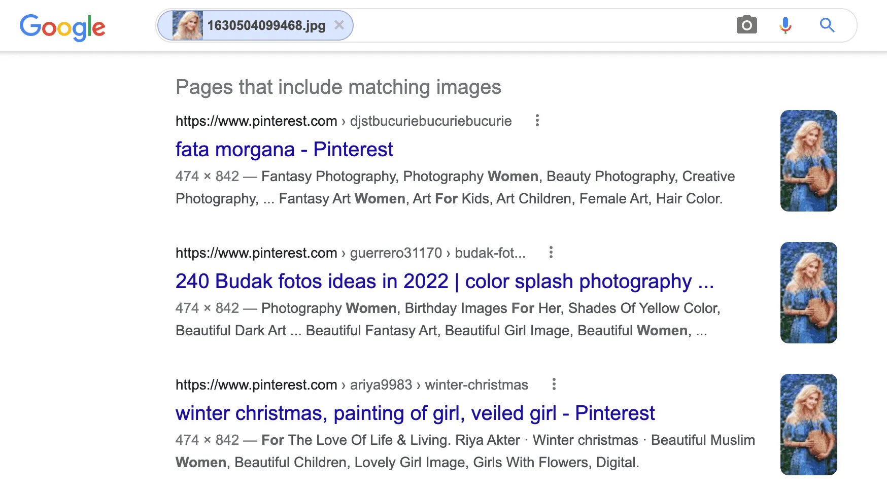 Screenshot of a Google search of the fake LinkedIn profile