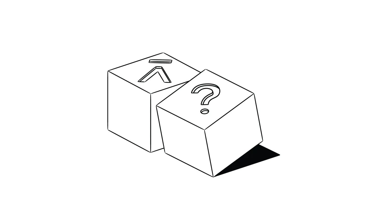 Illustration of two dice with company logos on them