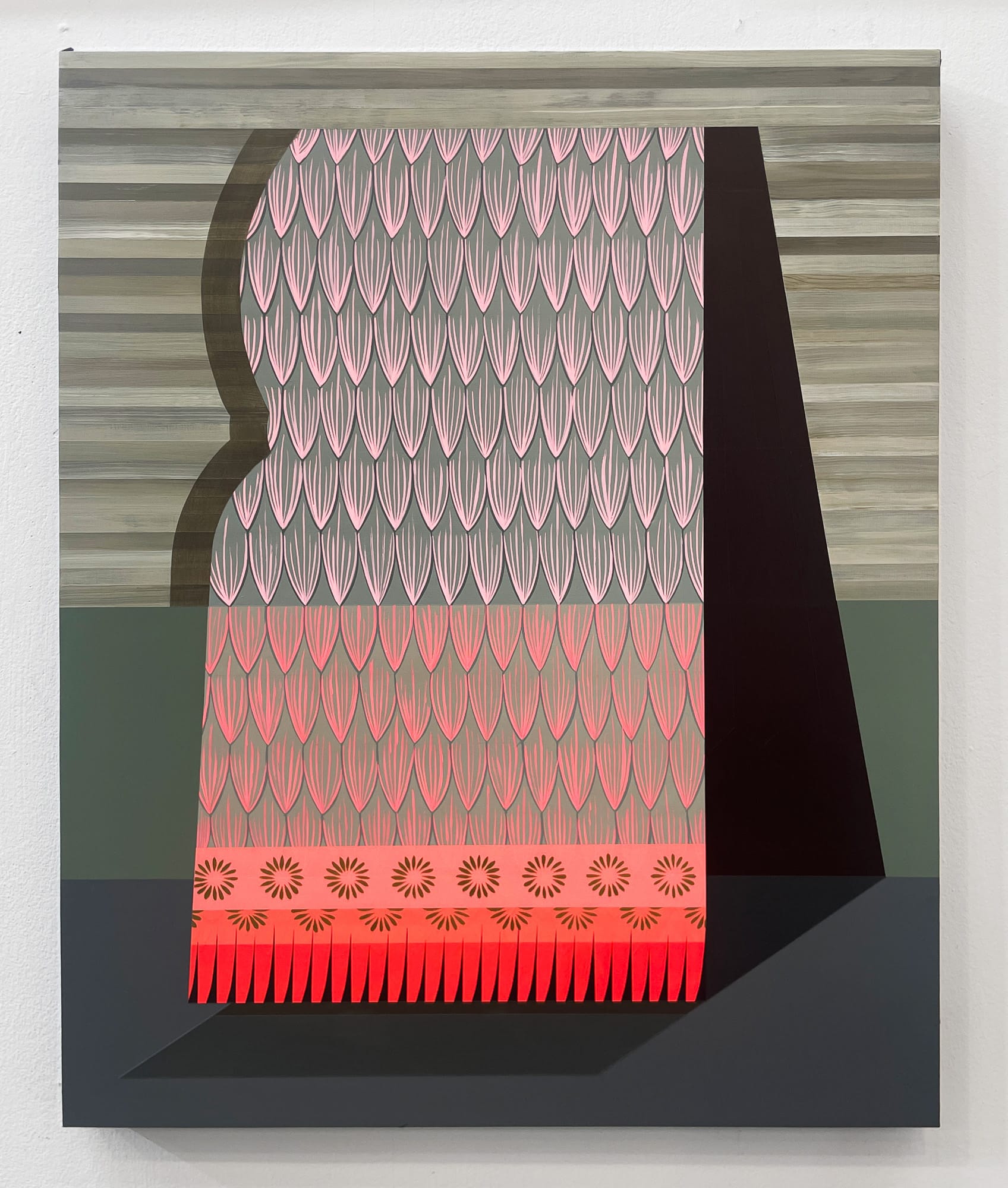 Mary Laube, Hope is the thing with feathers (2025). Acrylic on panel, 30 in x 24 in.