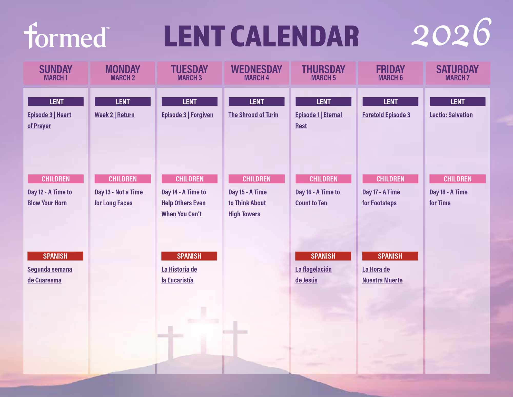 Lent Calendar Week 3