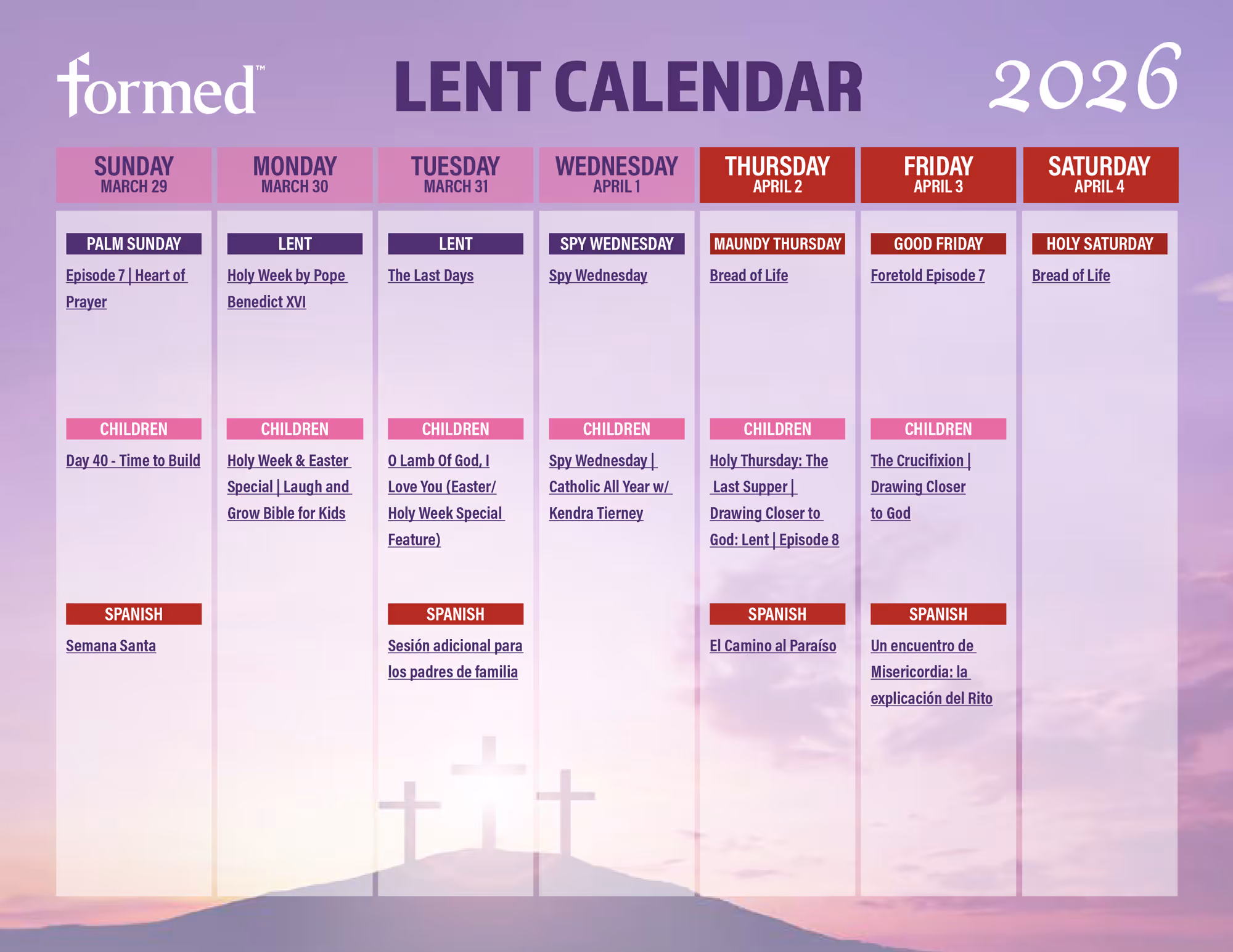 Lent Calendar Week 7