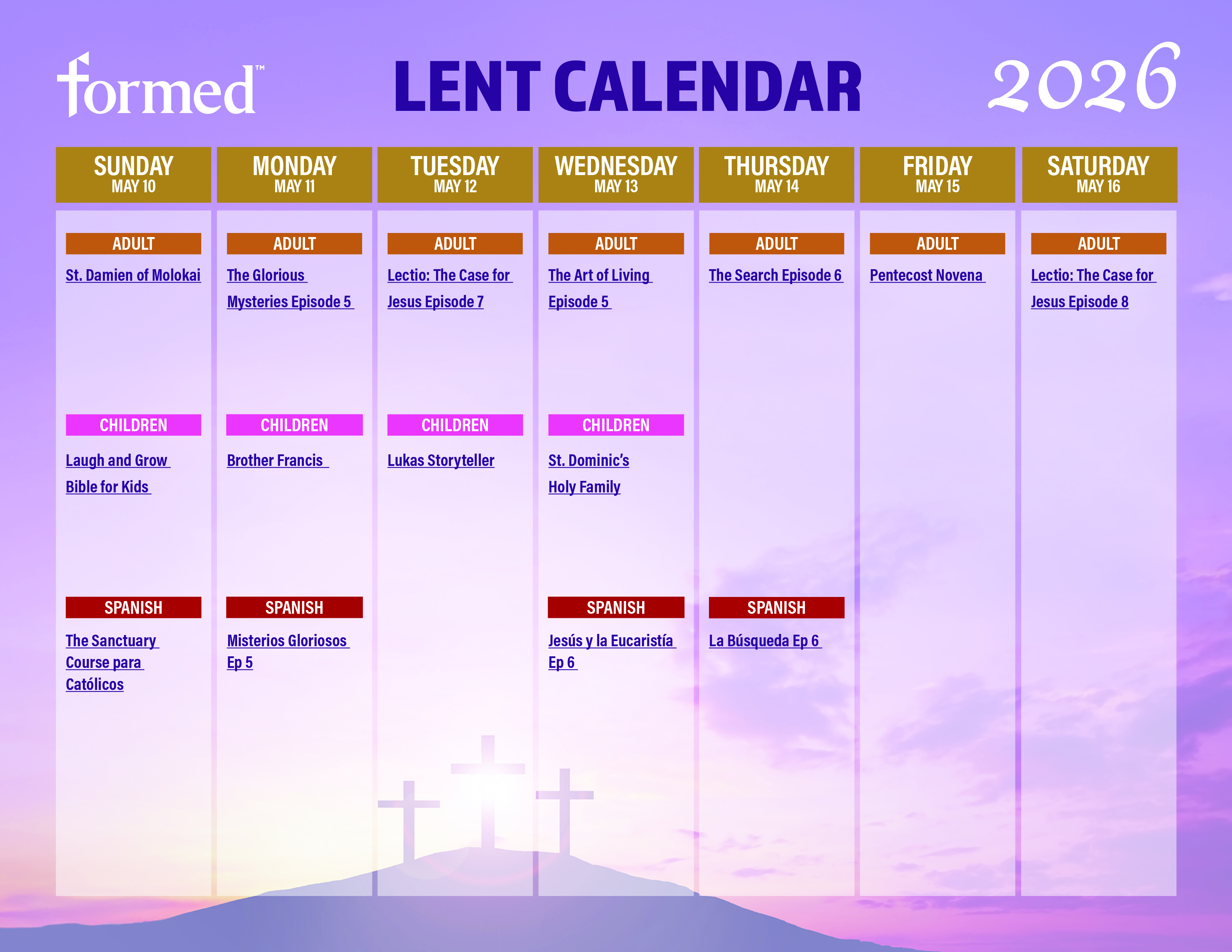 Lent Calendar Week 8