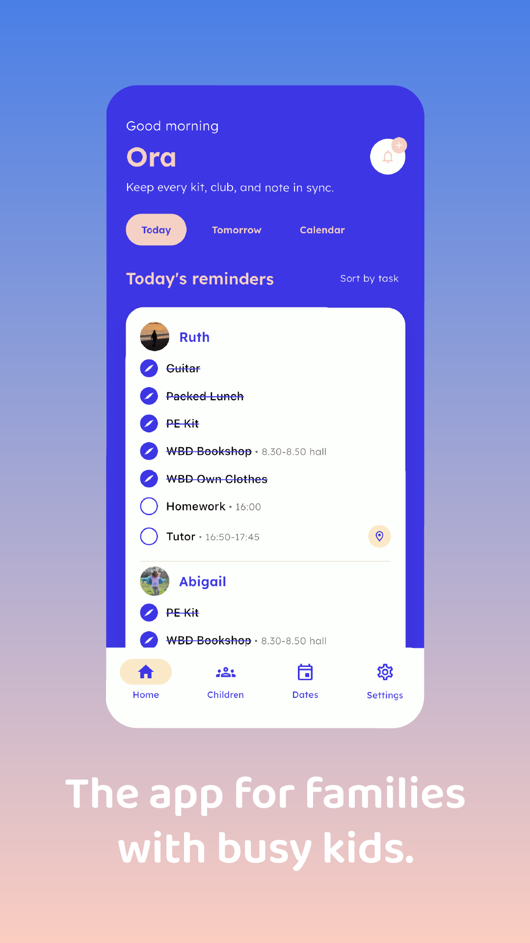 Ora: Families reminder