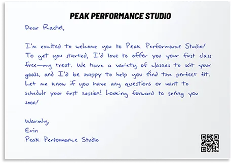 An example of a 4x6 printed postcard.