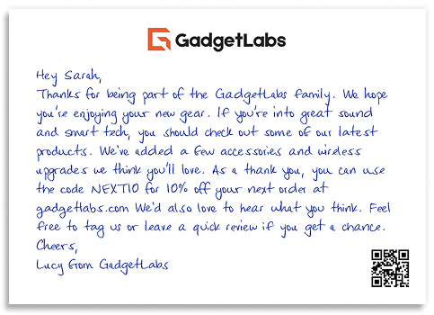 An example of a 4x6 printed postcard.