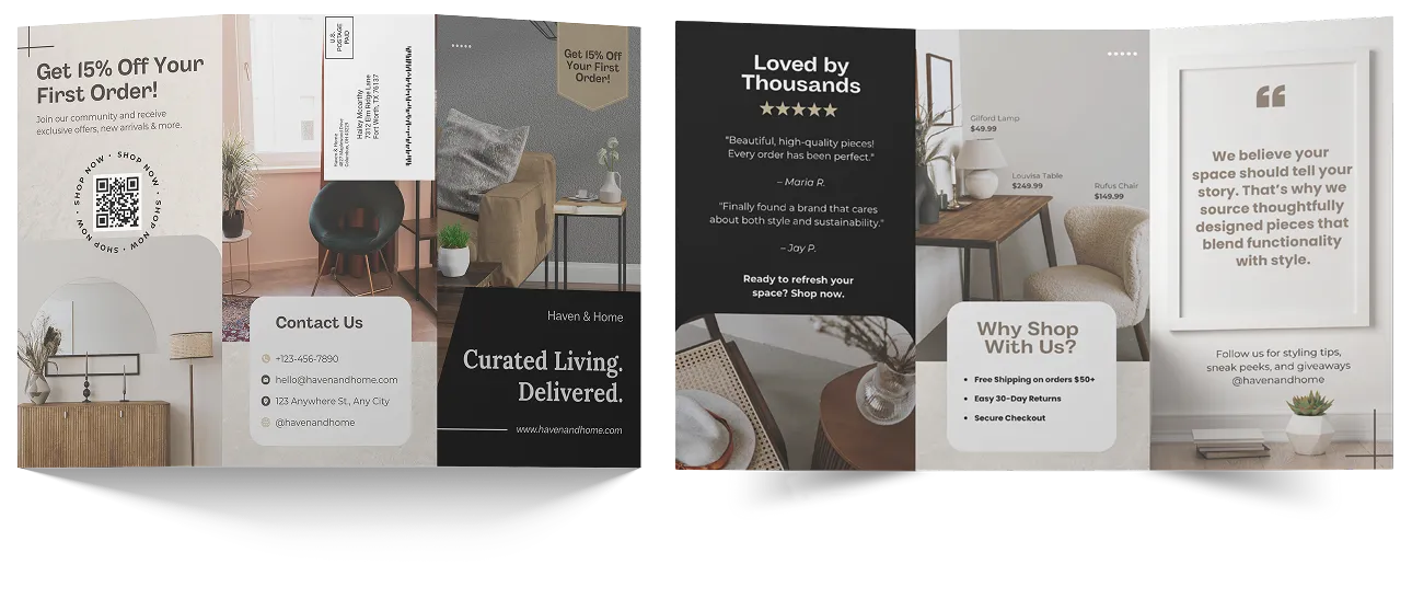 An example of a 4x6 printed postcard.