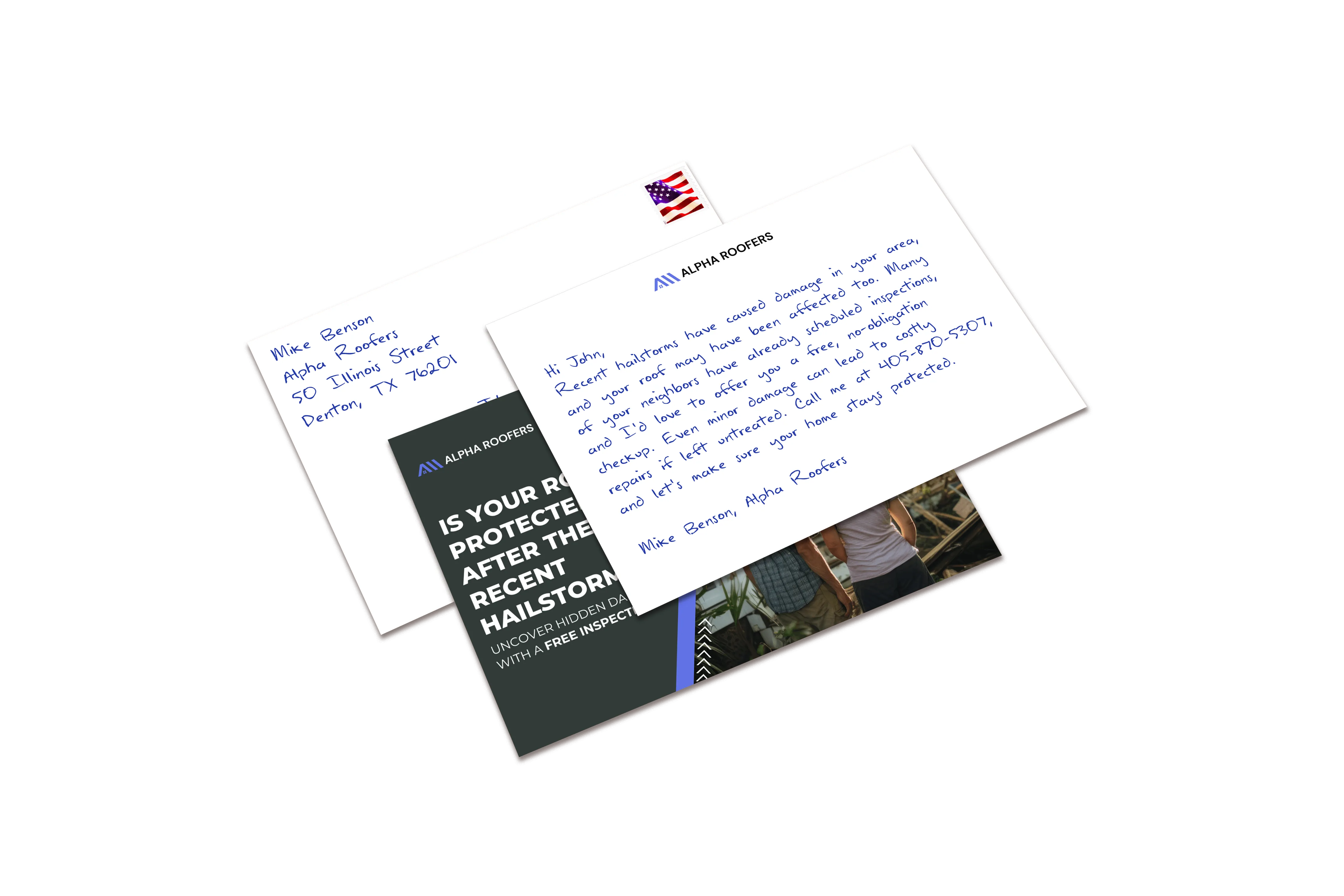 Alpha Roofers Handwritten Card and Envelope