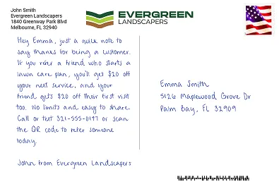 An example of a 4x6 printed postcard.