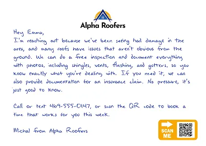 An example of a 4x6 printed postcard.