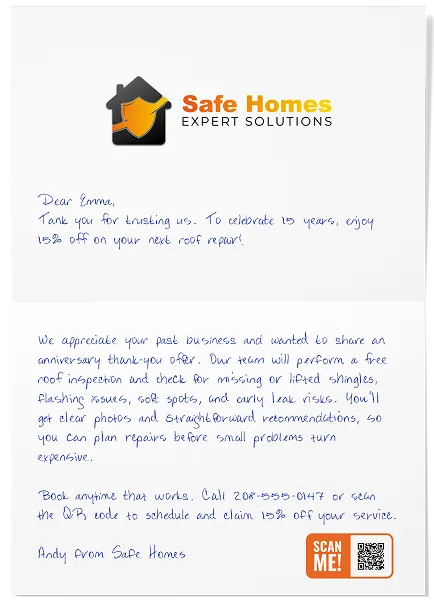 An example of a 4x6 printed postcard.