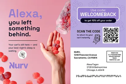 An example of a 4x6 printed postcard.