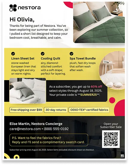 An example of a 4x6 printed postcard.