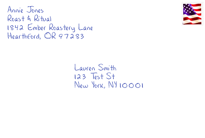 An example of a 4x6 printed postcard.