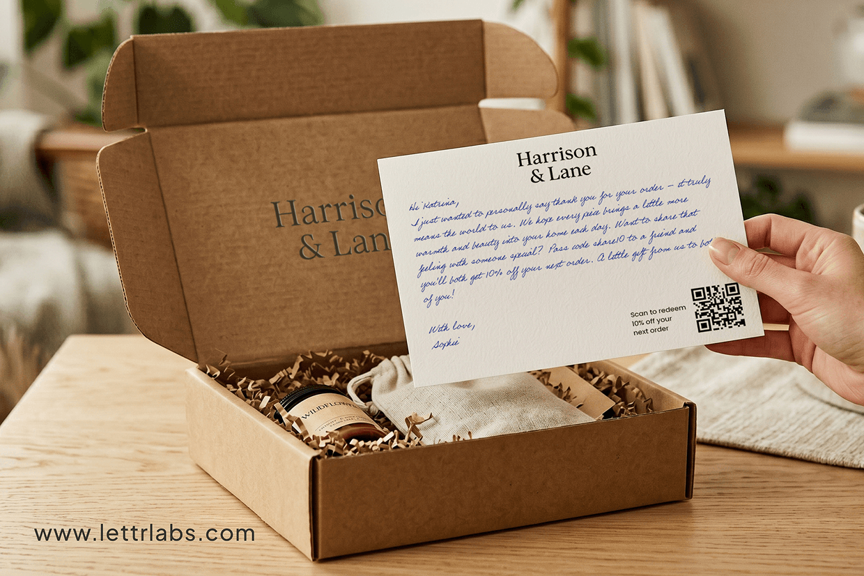 Handwritten Insert in Gift Box