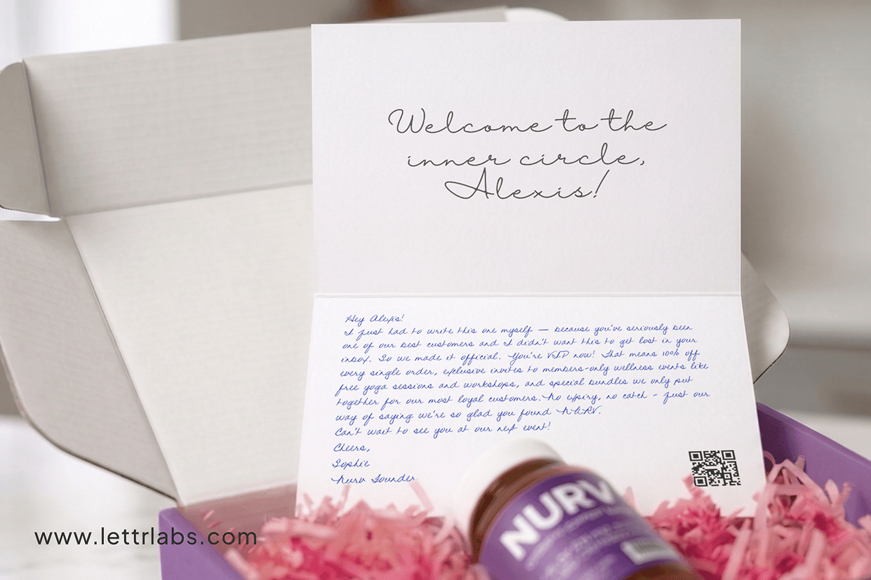 Welcome Box Handwritten Insert
