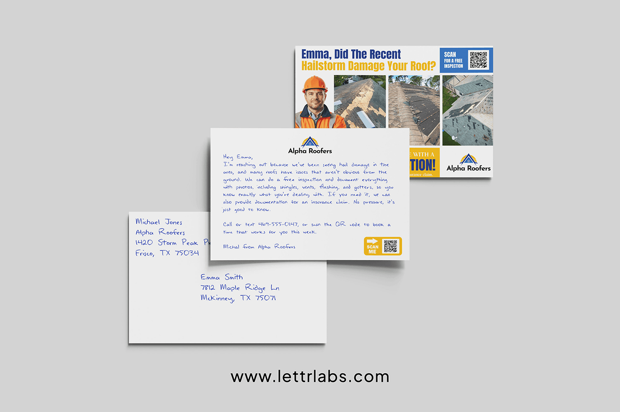 Roofing Handwritten Card