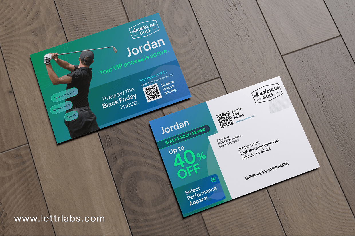 Golf Retail Printed Postcard