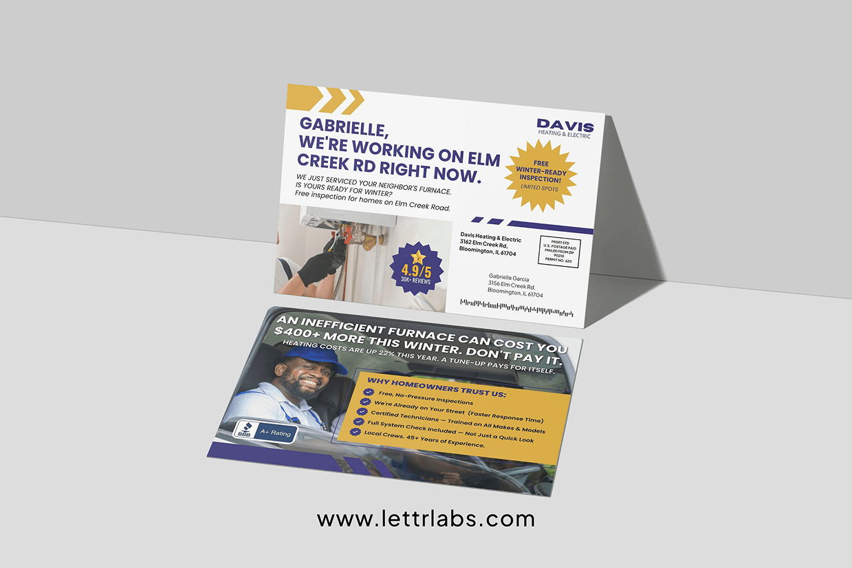 HVAC Printed Postcard