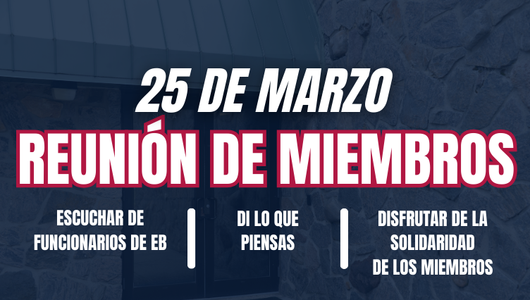REUNIÓN GENERAL DE MIEMBROS DE SUFFOLK AME - 25 DE MARZO