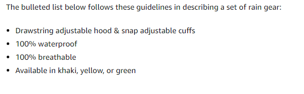 amazon seller central bullet points