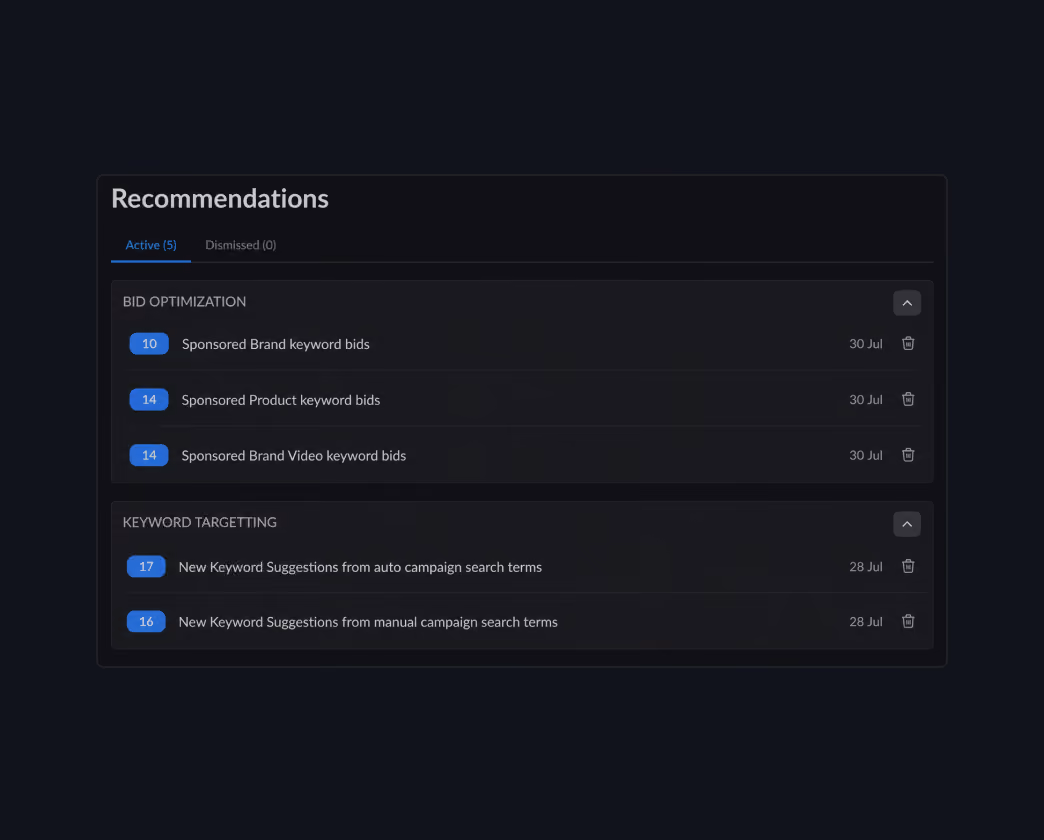 Four abstract icons on a dark background: intertwined geometric shape, radiating lines starburst, four-point star, and two overlapping curved rectangles.