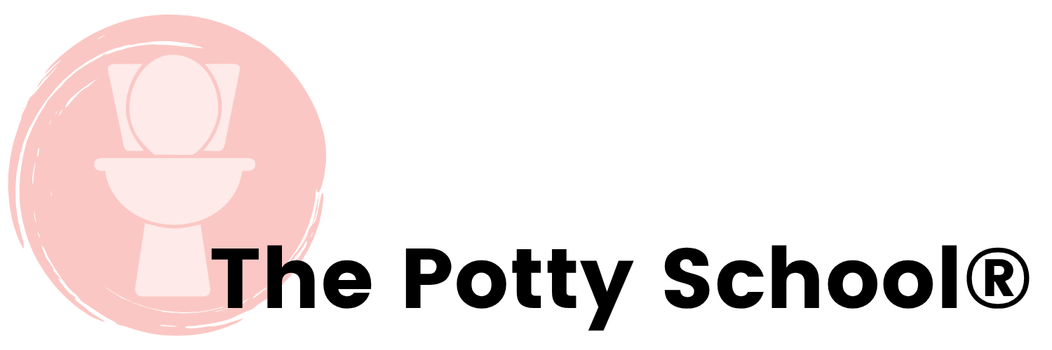 The Potty School Potty Training Consultants logo pink circle with white toilet and words "The Potty School®"