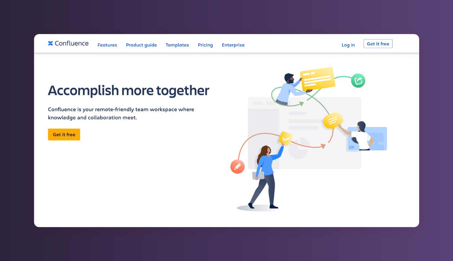 A screenshot of Confluence's platform.