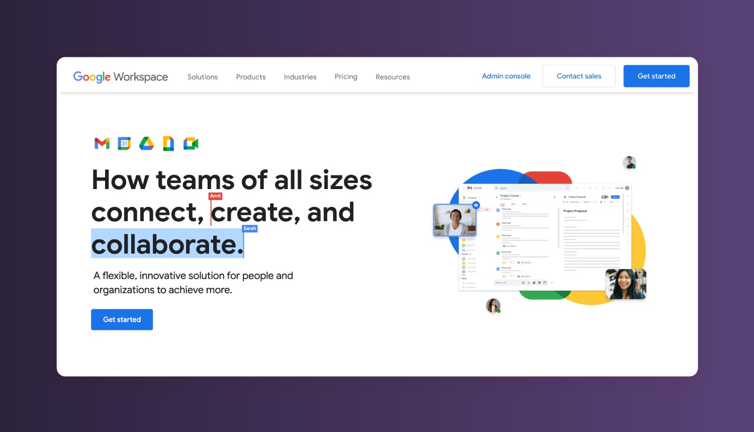 A screenshot of Google Workspace platform.