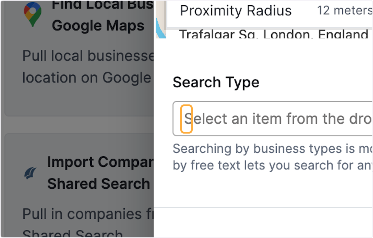 Click on Select an item from the dropdown...