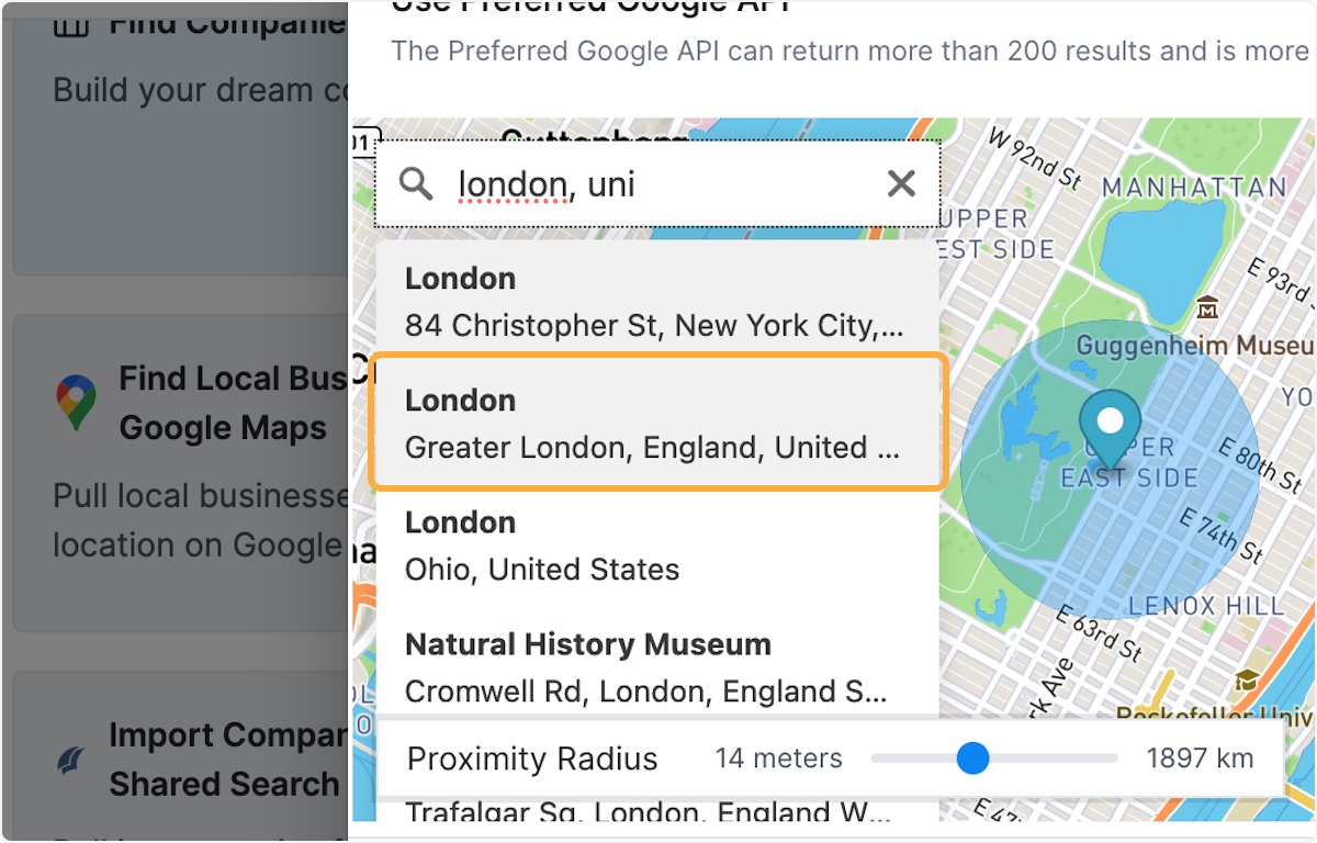 Click on London…