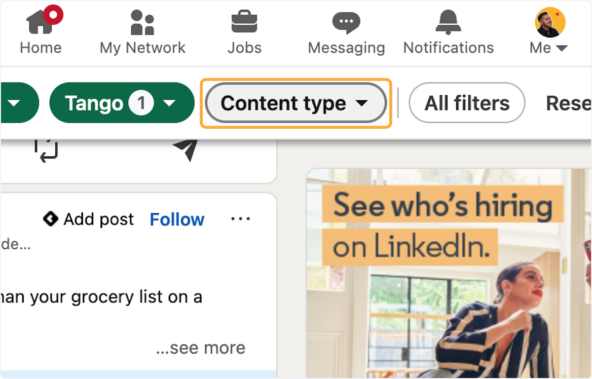 Filter by Content type