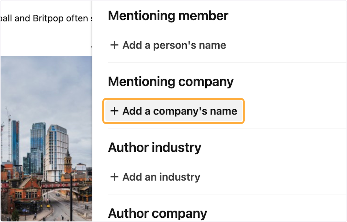Click on Add a company's name